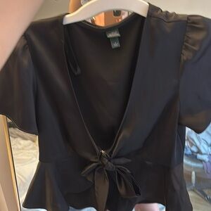 Black silk top